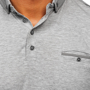 Polos transpirables de alta calidad para hombre con manga corta, último estilo, cuello vuelto, estampado sólido, novedad de verano - Product Image 4