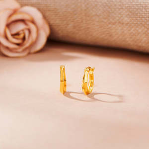Orlisse Gold-Plated <b>Charm</b> <b>Hoops</b> & Huggies <b>Earrings</b> with Zircon Pearl & Diamond Accents - Product Image 1