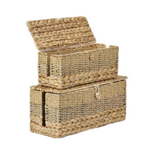 Jacinto de agua natural tejido a mano y caja de gestión de algas marinas caja organizadora de cable adaptador debajo del escritorio de Vietnam - Product Image 1