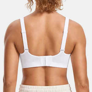 Soutien-gorge de sport pour femmes de haute qualité, à maintien élevé, bretelles réglables, logo frontal, respirant, séchage rapide, matière spandex/nylon, service OEM - Product Image 3