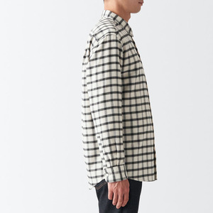 Mens Heavyweight Knitted Flannel <b>Shirt</b> Autumn Warm <b>Plaid</b> 100% Cotton Anti-Wrinkle Casual Long Sleeve Regular Fit for Outdoor - Product Image 3