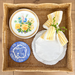 Wholesale Rattan Serving Trays Handmade Rectangular Woven <b>Basket</b> with Handles Natural Rattan Tray for Food Tea Coffee Decorative - Product Image 3