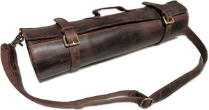 Sac de rangement pour couteaux en cuir durable avec design de voyage compact Options personnalisables pour les cuisines professionnelles de haute qualité - Product Image 2