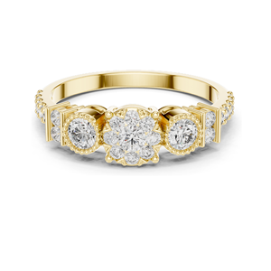 Bague multi-pierres en diamant de laboratoire 0,586 CT pour femme, clarté VVS-VS EF, or 18 carats, 14 carats, 10 carats et argent 925, rose, jaune, blanc - Product Image 1