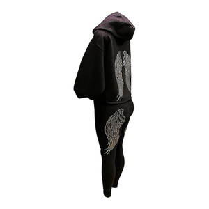 Sweat à capuche surdimensionné avec strass pour femmes, pull avec logo personnalisé scintillant, prix d'usine, services Oem, 2025 - Product Image 5