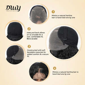 DWY High Quality Jet Black Front <b>Afro</b> Synthetic <b>Wig</b> Small Heat Resistant Glueless Premium Jet Black Front <b>Afro</b> Synthetic <b>Wig</b> - Product Image 5