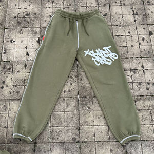 Chándal a rayas con logotipo personalizado para hombre, conjunto de pantalones de chándal con capucha y cremallera con diseño bordado, ropa deportiva informal de invierno - Product Image 6