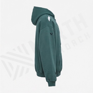 Sudadera con Capucha Extra Grande de Algodón 100% Premium para Invierno 2025-26, Personalizada con Serigrafía, Bordado y Efecto Desgastado - Product Image 3