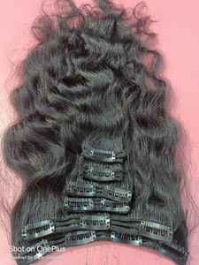 Cheveux humains vierges indiens Remy à double trame naturelle, clipsables, HD, donneur unique, cuticules alignées, bruts, lisses, ondulés, bouclés, 100g - Product Image 5