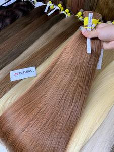Nouveau luxe noué à la main trame Super Double dessiné couleur foncée trame brute Extensions de cheveux humains peut être coupé repassé haute qualité vietnamien - Product Image 1