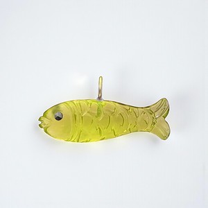 จี้ปลาควอทซ์ซิทรินทำมือแกะสลักปลาห่วงขนาด5มม. ชุบทอง925เงินซิทรินควอตซ์ - Product Image 1