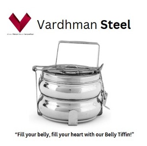 Hot Sale Stainless Steel Tiffin Box 2 Compartment Indian <b>Belly</b> Lunch Bento Box Food Grade for School Use 10x2 - Product Image 2