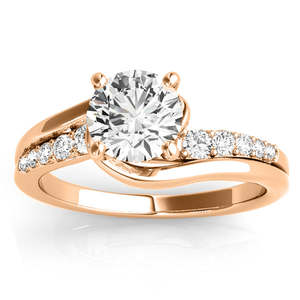 แหวนหมั้นเพชรโรสโกลด์ 14k ดีไซน์ลายวน 0.25 กะรัต - Product Image 1