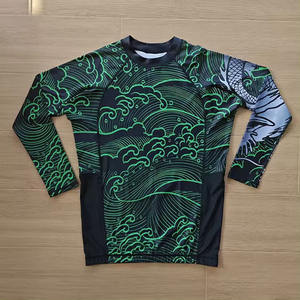 High Quality Customized Digital Print <b>BJJ</b> MMA <b>Rashguard</b> Spandex Polyester Eco-Friendly Quick Dry 180g Short Sleeve Fighting - Product Image 1