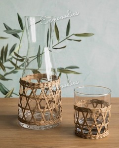 Soporte de vidrio de mimbre marrón Natural ecológico, soporte de tazas de ratán Natural, soporte de taza de algas marinas hecho a mano para suministros de artesanía casera - Product Image 2