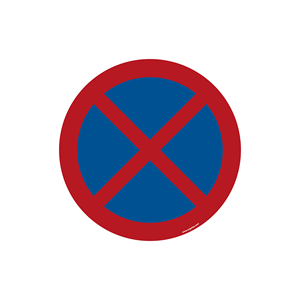 LongLife Señal - Terreno Rugoso, Señal de Suelo, autoadhesiva, 600mm (Ø), "Prohibido Estacionar" - LGRG-SEÑAL-600-16 - Product Image 1