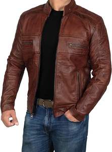 Veste d'hiver moto veste en cuir hommes vente de gros - Product Image 4