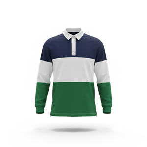 Pareja a juego Rugby Camisetas Unisex Manga larga Color Block Polo - Product Image 2