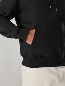 เสื้อมีฮู้ดผ้าฝ้ายระบายอากาศสำหรับผู้ชายดูสบายๆมีฮู้ดโอเวอร์ไซส์ดีไซน์แนวสตรีทแบบมินิมอล - Product Image 3