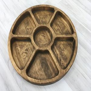 Plateau élégant pour fruits secs pour la maison, l'hôtel, le restaurant, la cuisine, la vaisselle, plateau à dattes, couleur brune, plateau en bois naturel fini - Product Image 3