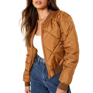 Blouson bomber pour femme, écologique, court, manches longues, en PU, avec doublure 100% polyester, léger, décontracté, pour l'hiver - Product Image 2