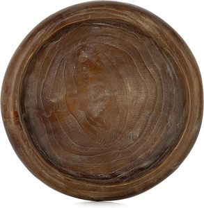 Decorative Dough Wood Bowl Round Paulownia for Decor Rustic Centerpiece Bowl for Coffee Table <b>Brown</b> - Product Image 2