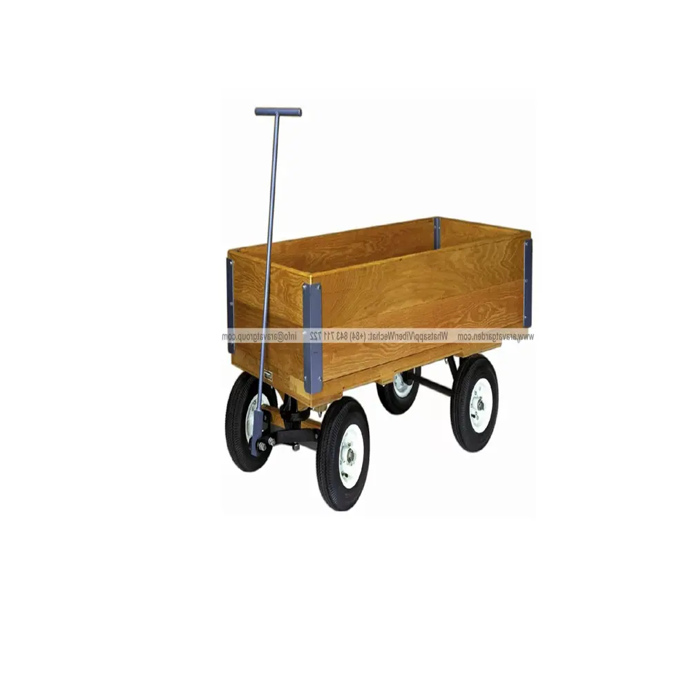 Aangepast Product Vier-Wiel Houten Platform Trolley Winkelwagen Zware Mover Trolley Met 3 Jaar Garantie Gemaakt In Vietnam