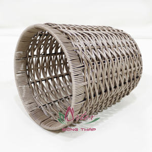 Artex Dong Thap Panier de rangement rond écologique en poly rotin tissé multifonctionnel pour la cuisine et la décoration intérieure - Product Image 2