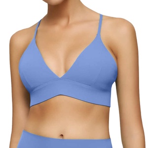 Soutien-gorge de yoga sans couture pour femme, personnalisé, haute élasticité, avec logo frontal, antichoc, pour la course, le fitness et la gym, haut de sport - Product Image 1