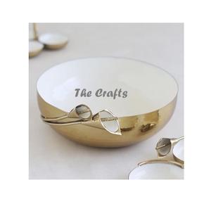 Bol de couleur argent en acier inoxydable avec support de couleur or avec bol de service alimentaire de qualité supérieure à bas prix - Product Image 4