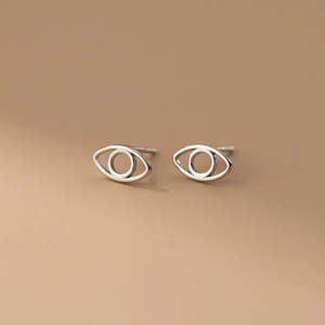 Pendientes de Plata de Ley 925 con Diseño Hueco Adorable de Ojo Turco para Mujer, Modernos y Lindos, con Patrones de Plumas, Animales y Flores, con Diamantes - Product Image 4