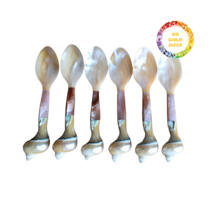 Cuchara de nácar hecha a mano, textura natural única y acabado brillante - Product Image 5