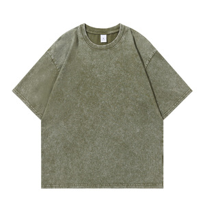 Camiseta lavada en blanco de gran tamaño para hombre, camiseta informal de manga corta de algodón con estampado de logotipo personalizado para hombre - Product Image 2