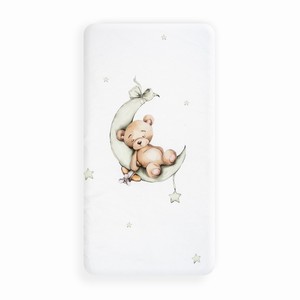 2 pièces. Parure de draps pour bébé coordonnée verte avec housse de couette Mod. OSO LUNA-ESTRELLAS Motif de personnage tissé technique amovible - Product Image 1