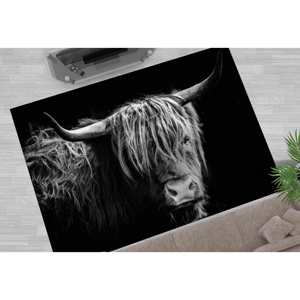 Alfombra con Estampado Natural - Diseño de Toro Salvaje para Salón, Cocina y Otras Áreas, con Pelo Suave - Product Image 1