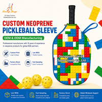 Ensemble de housse de raquette de pickleball et de pochette à balles, accessoires sportifs personnalisés en néoprène, fournisseur d'articles cadeaux, usine avec emballage à étiquette suspendue