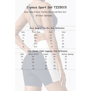 Traje deportivo de dos piezas para mujer a la moda TZ25014 Sujetador de ropa activa para mujer y conjunto de mallas ajustadas para correr Yoga Fitness Gym - Product Image 2
