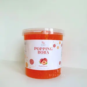 Bosmos_ Peach Popping Boba 3.2kg- Best Taiwan Bubble Tea Supplier, Peach Popping Boba