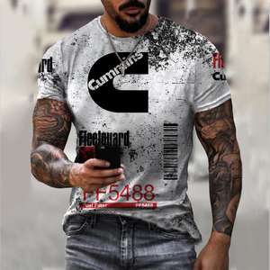 Camiseta informal de manga corta para hombre de verano caliente Top de impresión 3D de moda callejera con nuevo cuello que combina con todo Venta caliente - Product Image 4