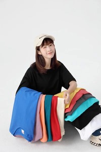 Nueva Venta caliente de algodón Loose Fit Little Drop Shoulder Unisex Solid T-shirt Heavyweight Men's T-shirt - Product Image 5