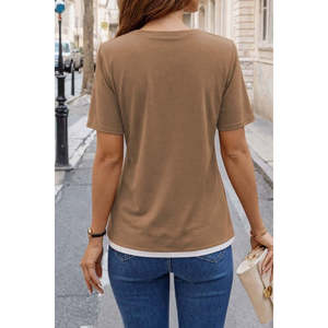 Blusa de Viscosa de Manga Corta y Cuello Redondo para Mujer de Jane, Blusa Informal de Corte Regular para Uso Diario, Tallas S-3XL - Product Image 4