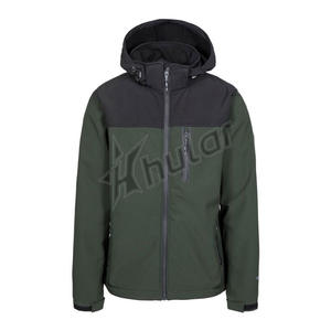 Veste tactique softshell mince personnalisée pour hommes avec capuche coupe-vent d'hiver imperméable pour la randonnée manteaux décontractés à glissière non tissés - Product Image 1