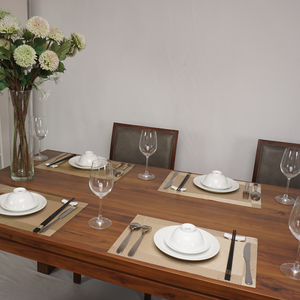 Ensemble de salle à manger finition lisse finition brillante moderne du milieu du siècle fabriqué au Vietnam luxueux bois de noyer détails exquis | SWT505P6 - Product Image 6