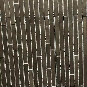 Large Stock Quick Delivery Porcelain Gold Fan-Shaped Bathroom Kitchen Backsplash Ceramic Glazed Mosaic Tile 30x30 - Product Image 1