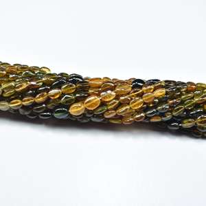 Perles de pierres précieuses de forme ovale lisse de tourmaline de pétrole naturel 4-7mm perles lâches ombragées de tourmaline pour la fabrication de bijoux prix en vrac - Product Image 4
