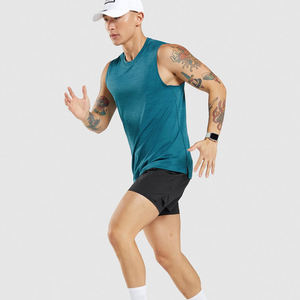 กางเกงขาสั้นออกกำลังกายผ้าฝ้าย100% สำหรับผู้ชายกางเกงรัดรูปผ้าไนลอนทรงสูงแบบ2-in-1ออกแบบได้ตามต้องการสำหรับเล่นกีฬาออกกำลังกายในยิม - Product Image 5