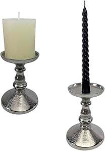 Portavelas de aluminio de lujo para decoración del hogar artístico con curvas ricas para Navidad Pascua y ocasiones especiales - Product Image 3