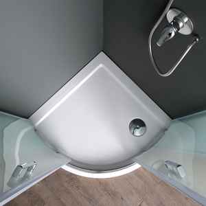 Paroi de douche semi-circulaire Genoa 90x90 cm avec portes en verre satiné 6 mm, design moderne et minimaliste, rideaux imperméables pour Votre salle de bain - Product Image 6