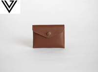 Dompet Kartu Kulit Anti-RFID Mewah, Ramping, Elegan, Tahan Lama, Ringan, Multifungsi, Desain Modern, Kancing Pendek