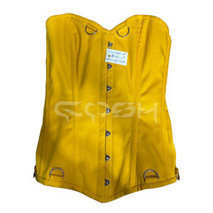 Vêtements de sport OEM/ODM, corset amincissant jaune en coton, avec armatures en acier robustes et anneaux en D - Product Image 3